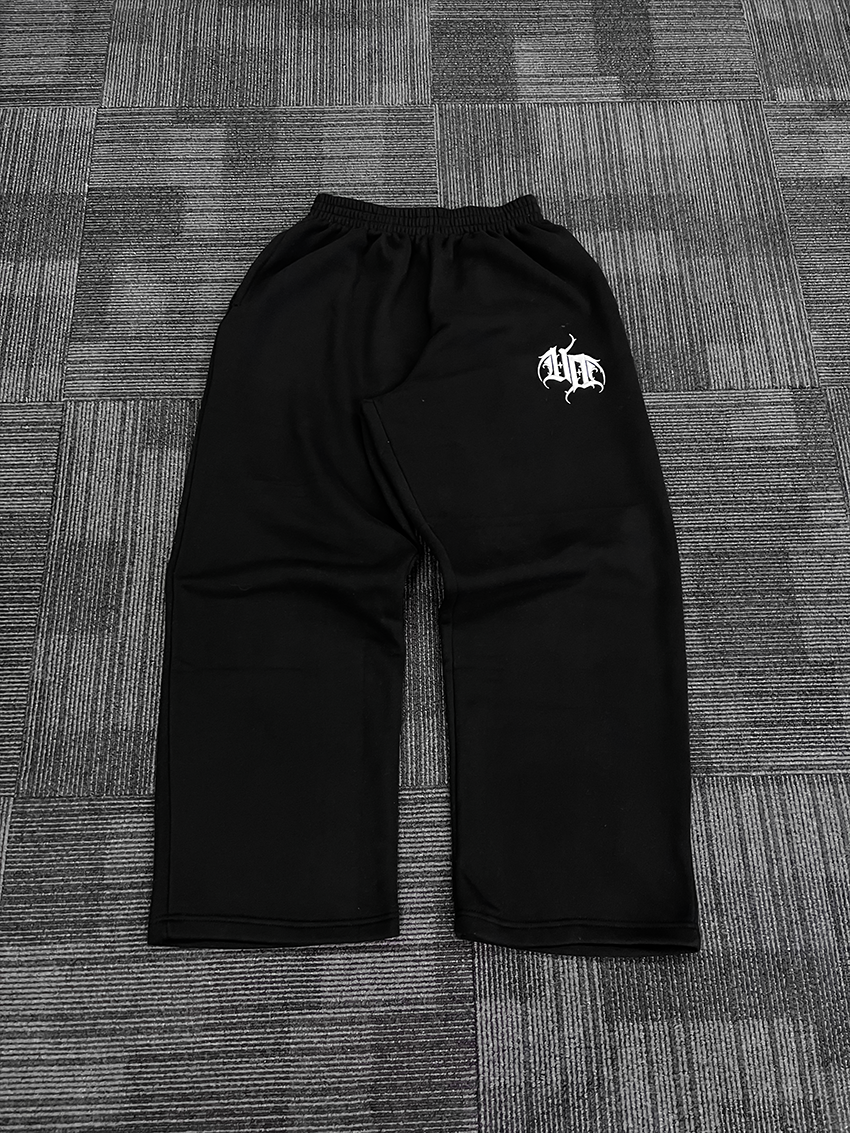 SIGNATURE PLAIN "BAGGY SWEAT PANTS" IN BLACK