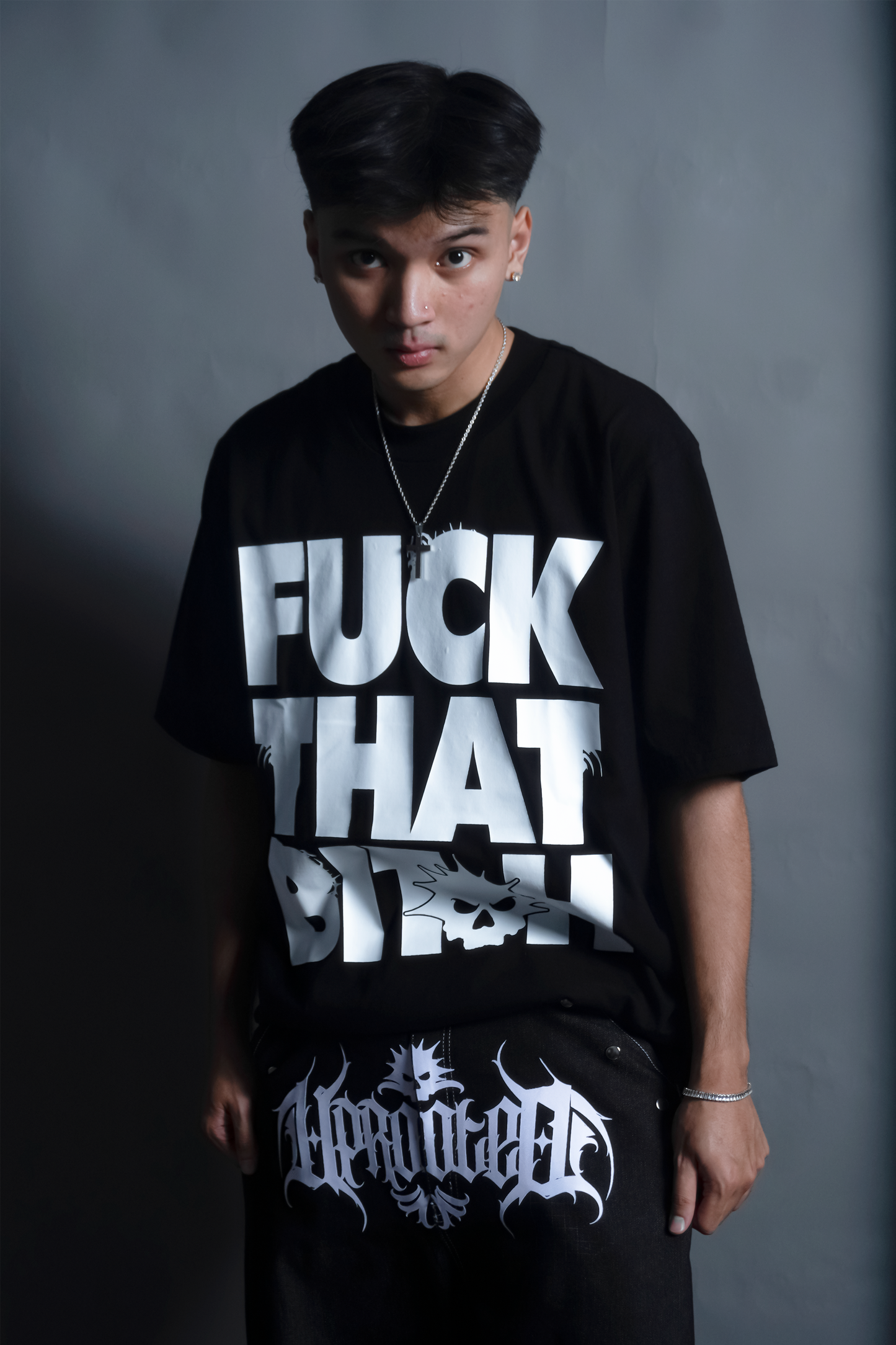 "FTB" OVERSIZED TEE IN BLACK