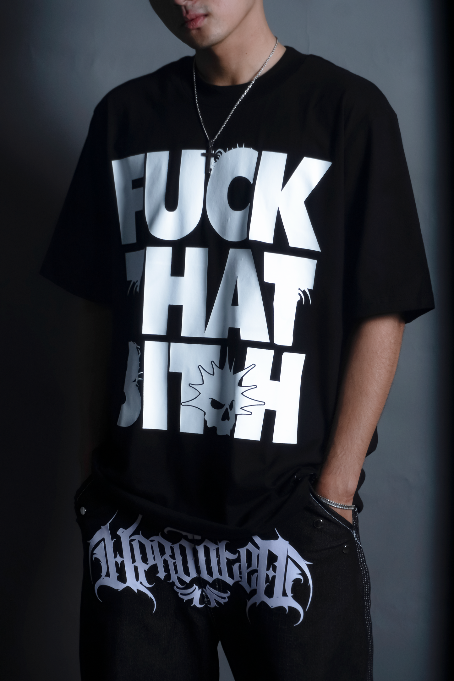 "FTB" OVERSIZED TEE IN BLACK