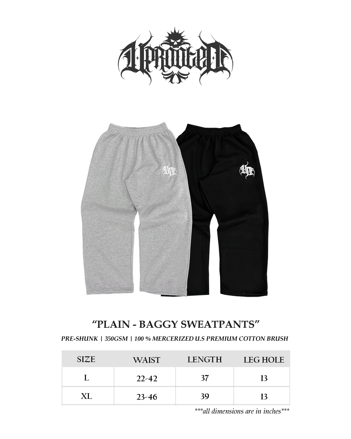SIGNATURE PLAIN "BAGGY SWEAT PANTS" IN BLACK