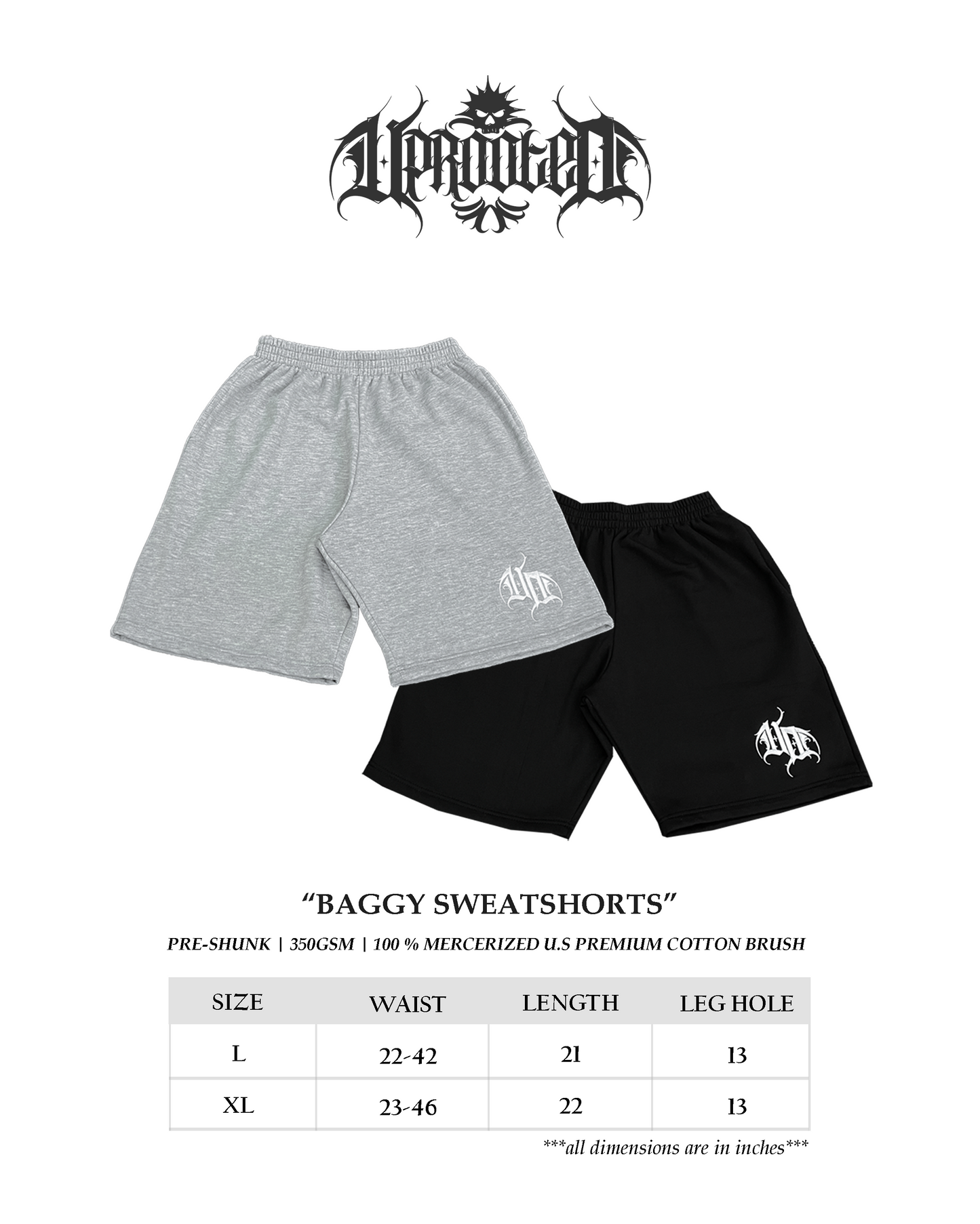 SIGNATURE PLAIN "BAGGY SWEAT SHORTS" IN GRAY