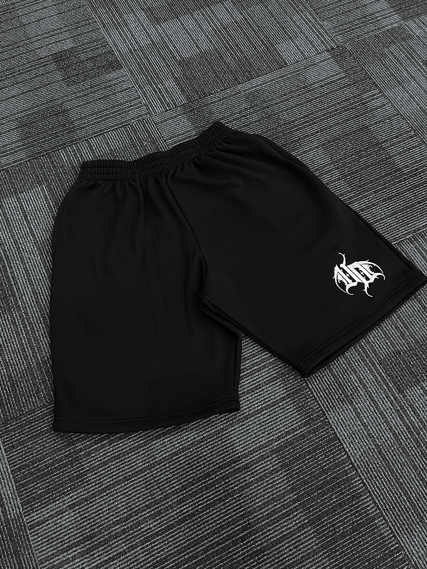 SIGNATURE PLAIN "BAGGY SWEAT SHORTS" IN BLACK