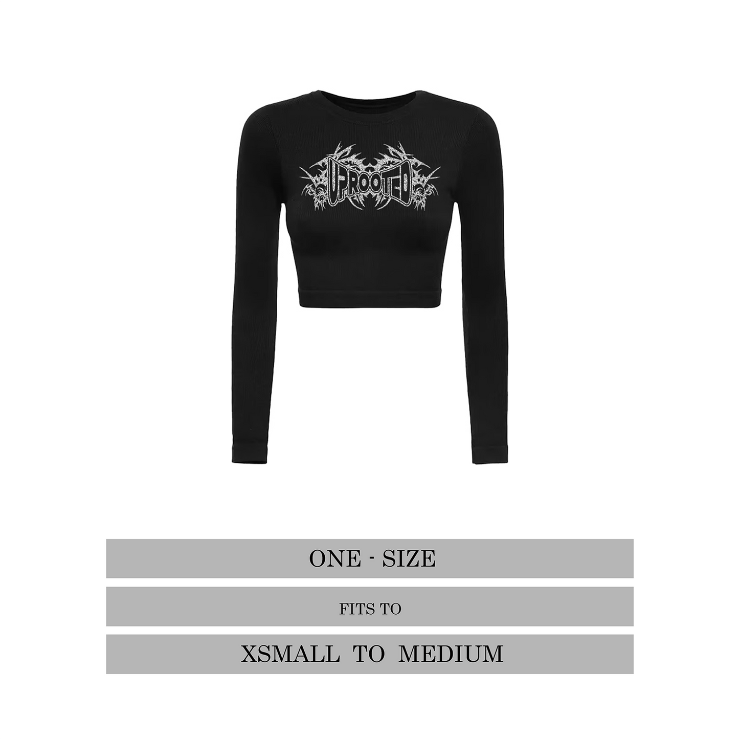 "REFLECT CROP" BODY SUIT LONGSLEEVE CROP IN BLACK