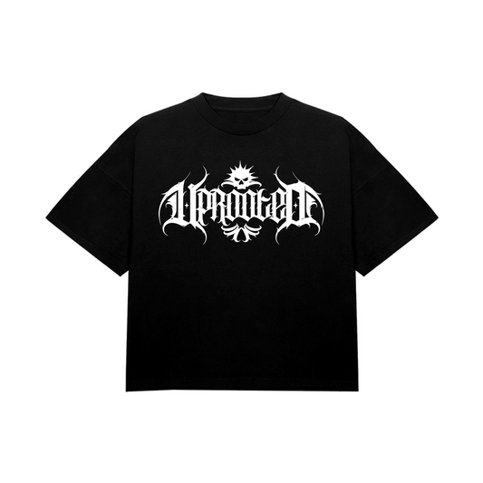GOTHIC SCRIPT" OVERSIZED TEE IN BLACK
