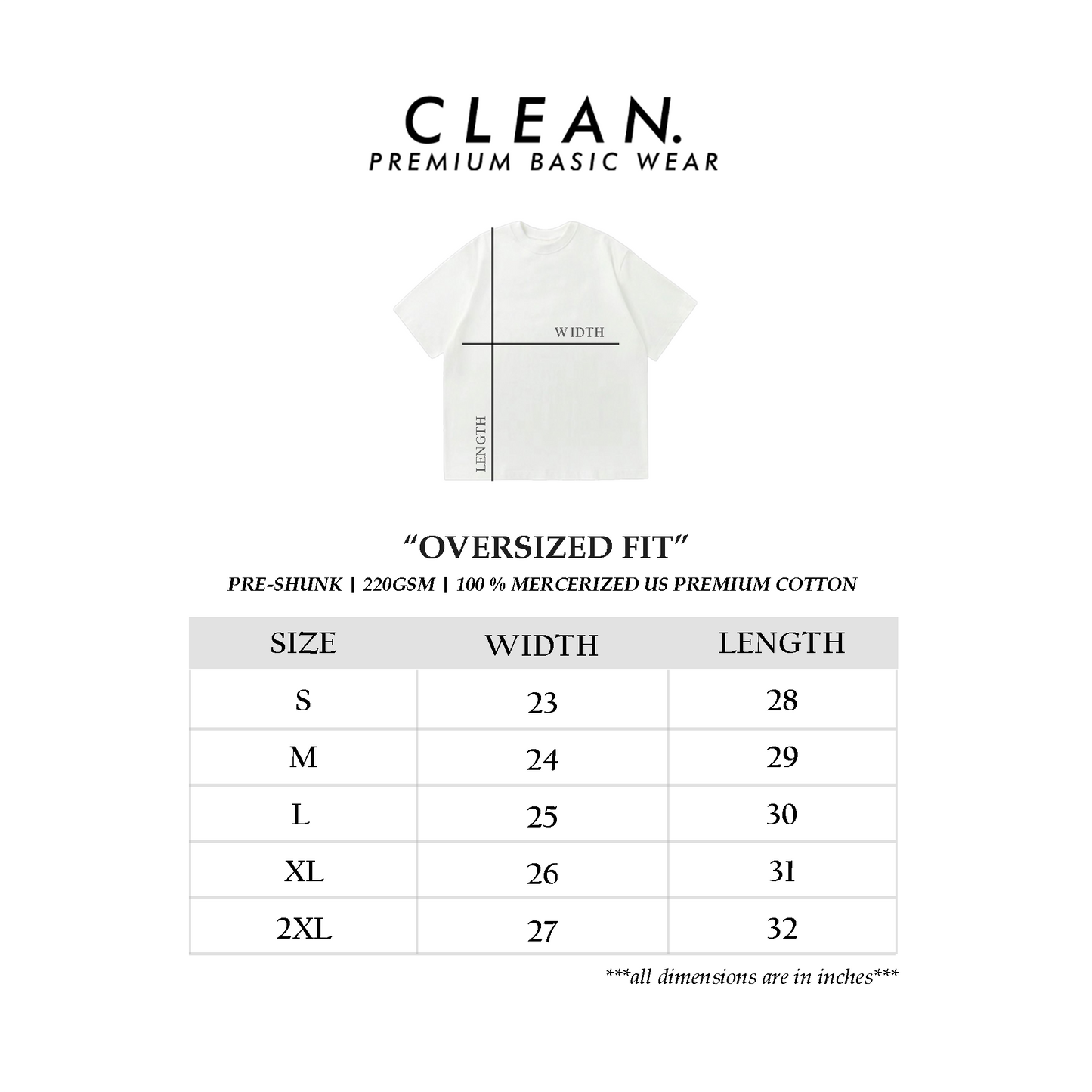 CLEAN | OVERSIZED FIT in "PURE WHITE"