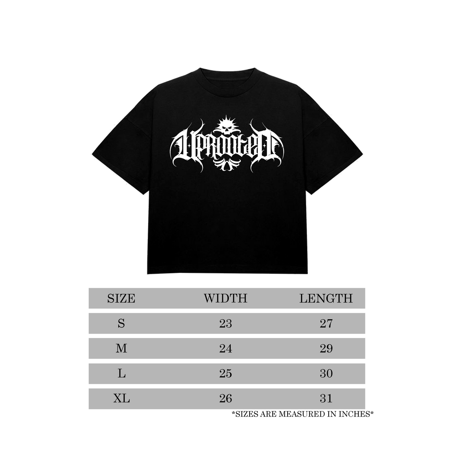 GOTHIC SCRIPT" OVERSIZED TEE IN BLACK