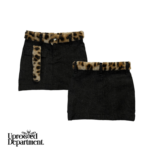 ANIMAL ACCENT DENIM WOMEN SKIRT